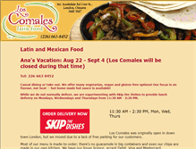 Tablet Screenshot of loscomaleslatinfood.ca